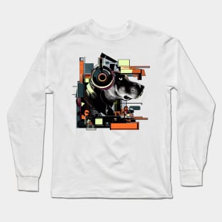 Music cute dog | Black, orange and yellow Long Sleeve T-Shirt